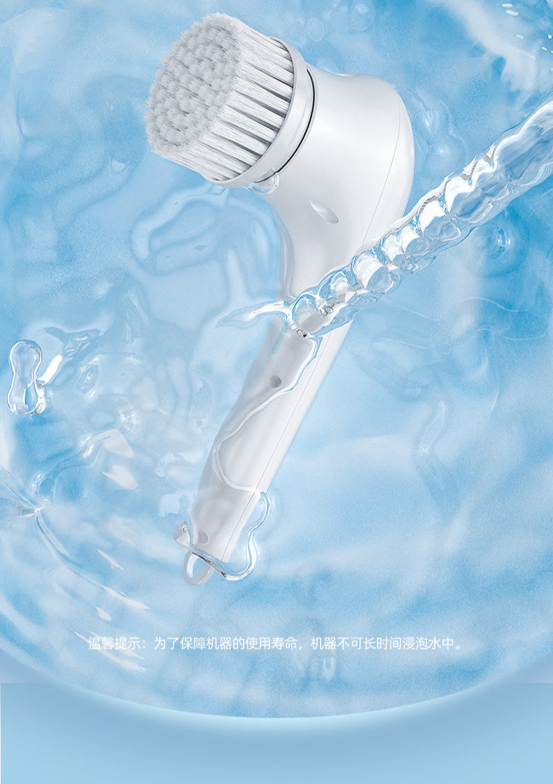 Cleaning Brush Export Electric Cleaning Brush Steel Wool Ball Five Brush Heads Long Handle Handheld Cleaning Kitchen Dishwashing Magic Tool