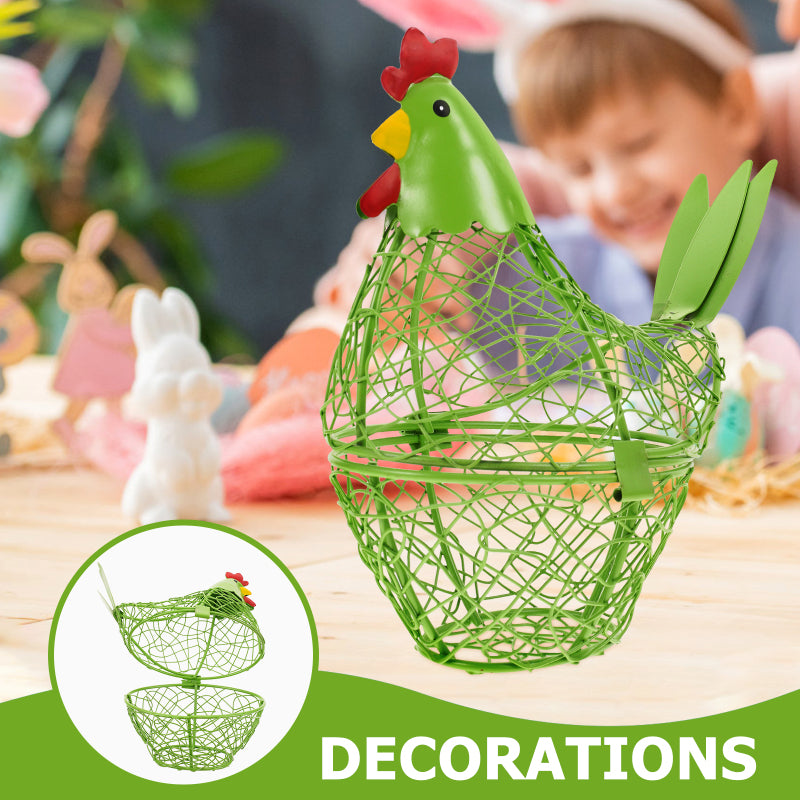 Iron Hen Shaped Egg Basket Kitchen Supply Home Garden Storage Baskets Eggs Container Household Wire Mesh Fruit ganizer