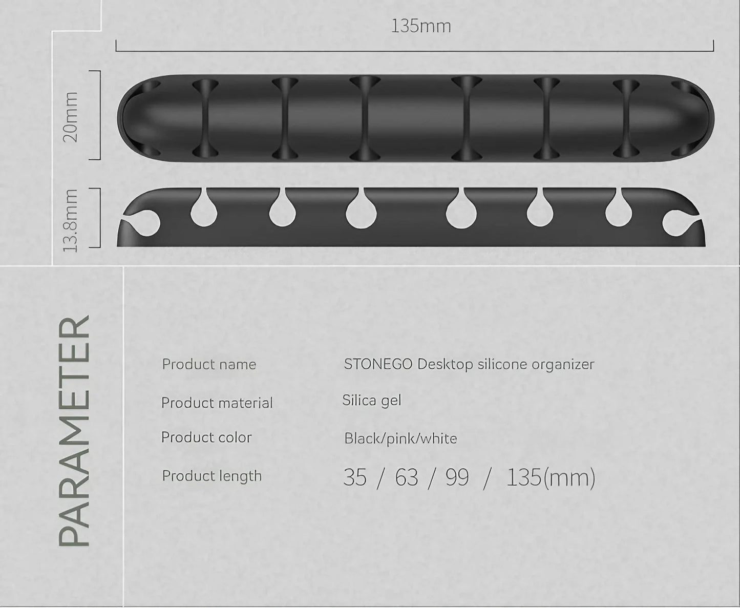 Cable Organizer Feel Free To Stick Multi-function Desktop USB Cable Organizer Wire Winder Silicone Tie Fixer Wire Management