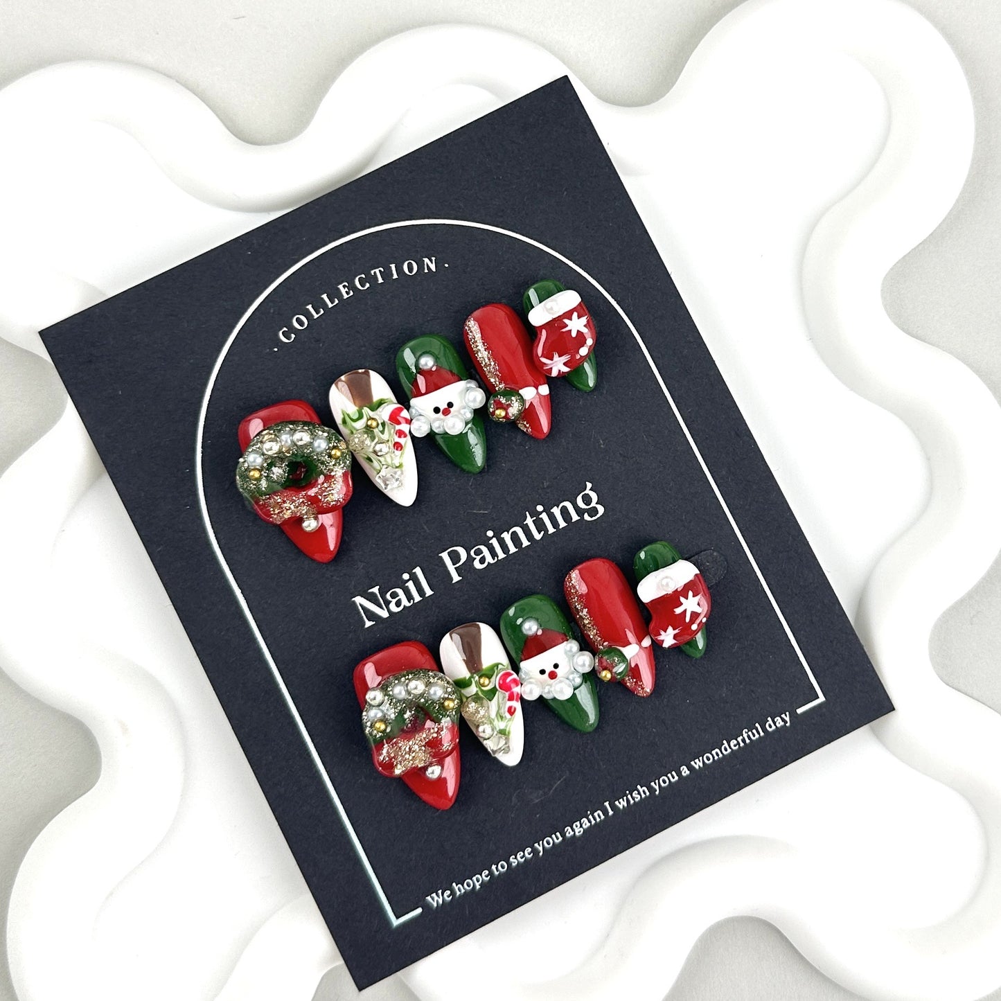 Wearable Nail Tips Purely Handmade Nail Stickers Purely Handmade Squeeze Christmas New European and American Cross-Border