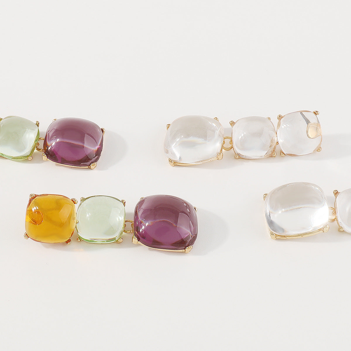 Trendy Accessories ZA Personality Fashion Exaggerated Geometric Resin Colorful Earrings Necklace