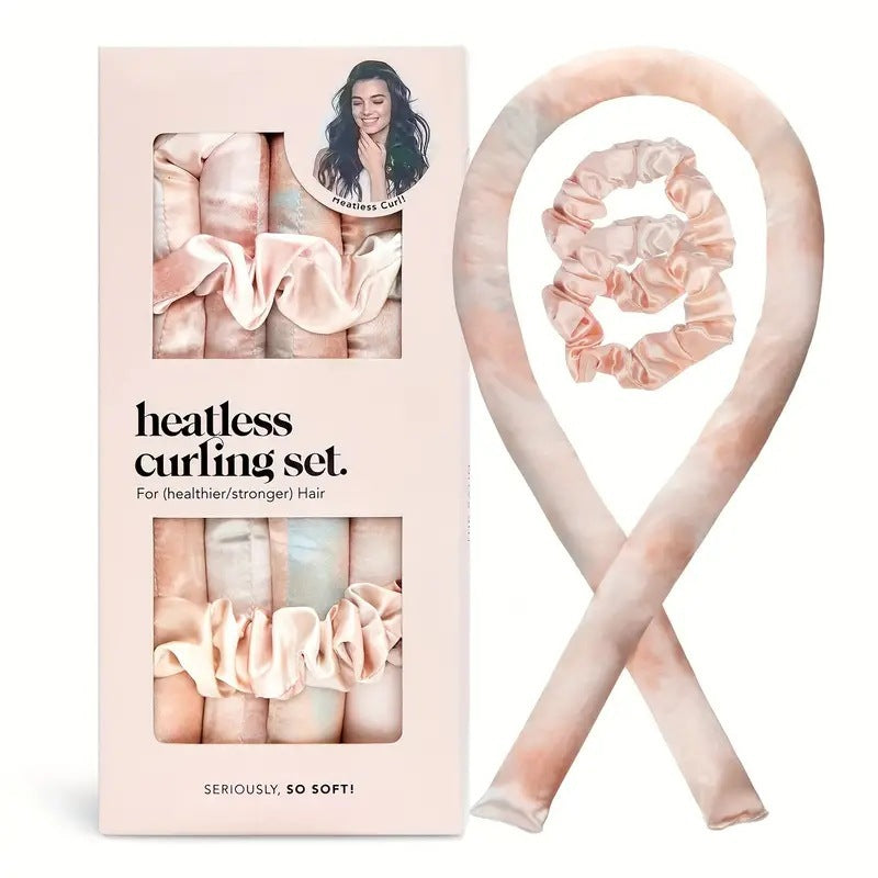 Factory Direct Supply New Satin Heat-Free Hair Curler Set Sleep Hairdressing Lazy Tie-Dyed Curly Plate Hair Curler