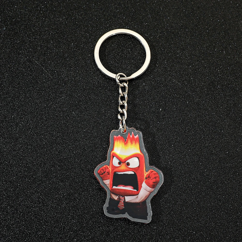 Disney New Movies Inside Out 2 Anime Acrylic Keychain Charms Cute Cartoon Pendent Keyring Strap Fashion Jewelry Accessory Gifts