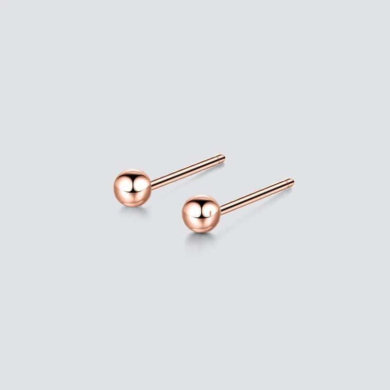 e-Manco diameter 3MM ball small stud earring for women simple stainless steel earrings set fashion jewelry