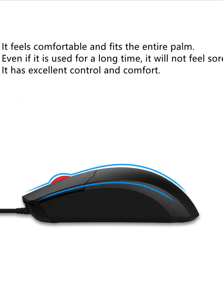 TEUCER Wired Home Extension Cable Mouse 2m 3m 5m High Sensitivity Office Mice Computer Peripherals