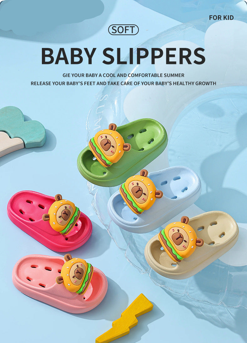 Kapibala Summer Children's Water Drainage Sandals Non-Slip Parent-Child Boys and Girls Bathroom Shower Breathable Kids Sandals