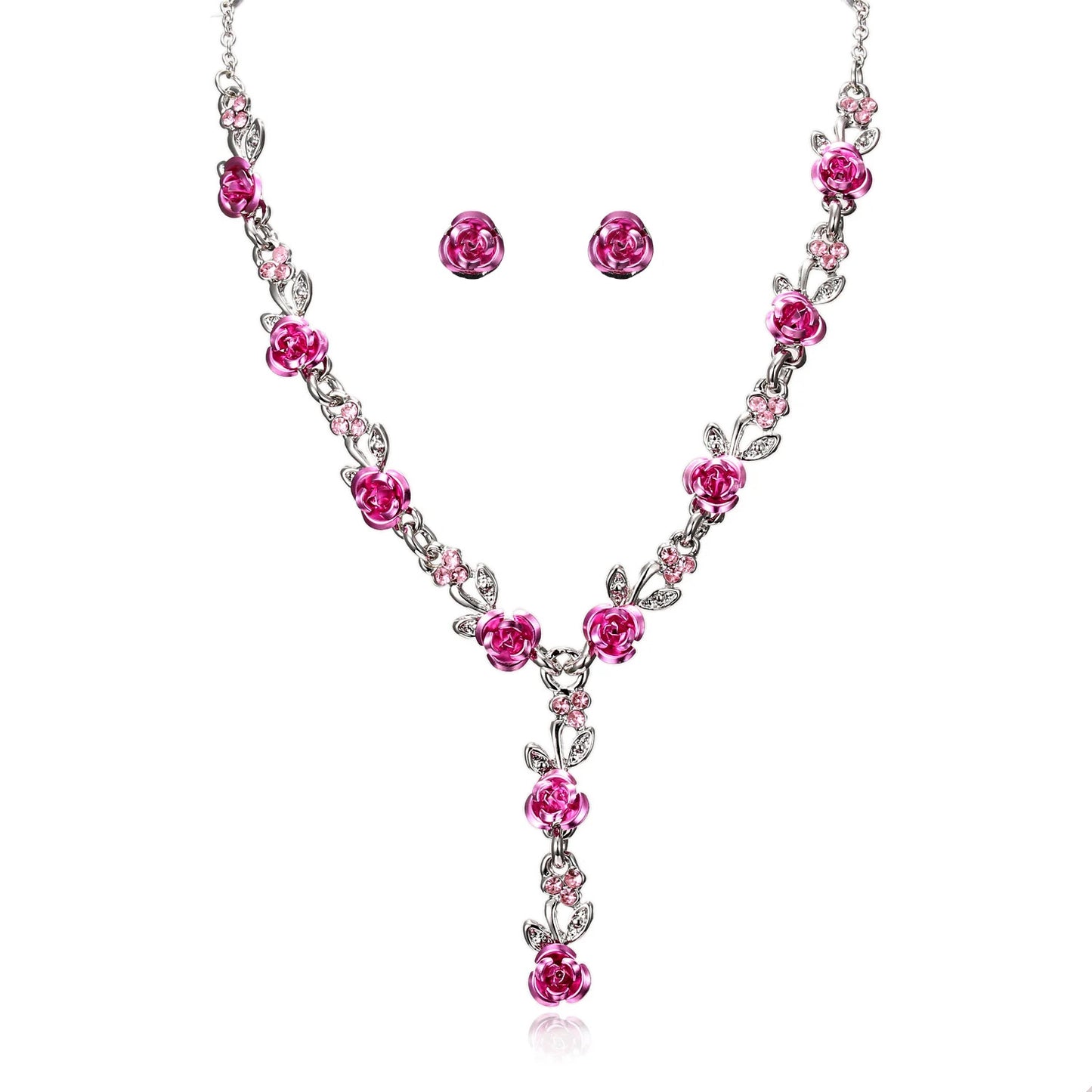 Romantic Adjustable Red Rose Link Chain Bracelet Fashion Valentine Gift for Lover Women's Hand Bracelets Bride Jewelry Accessori