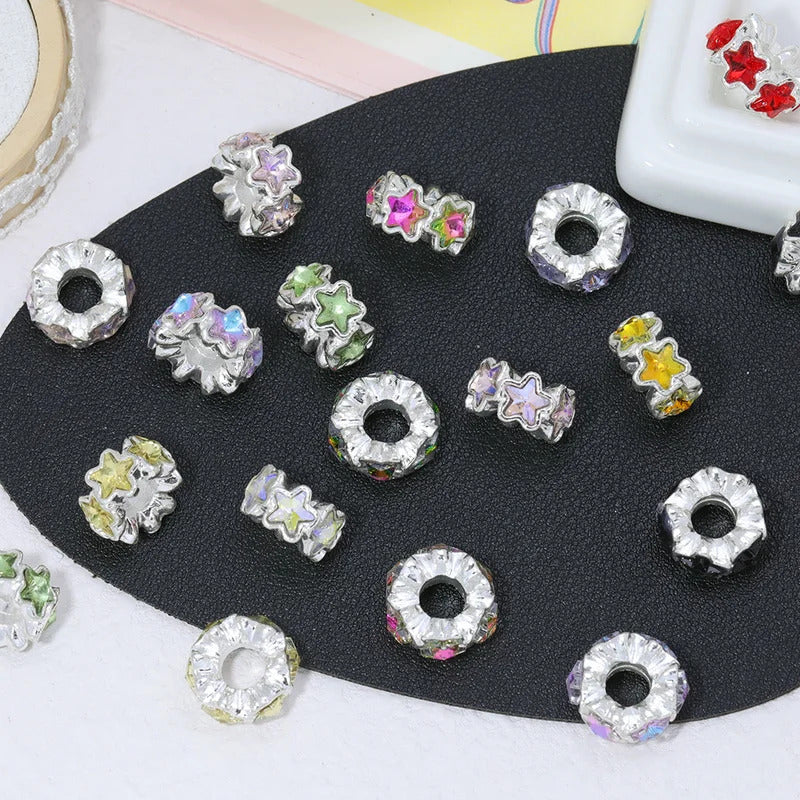 Cordial Handmade 15*15MM 50Pcs DIY Hand Made/Star Shape/Spacers Beads/Rhinestone Effect/Jewelry Findings & Components #18411