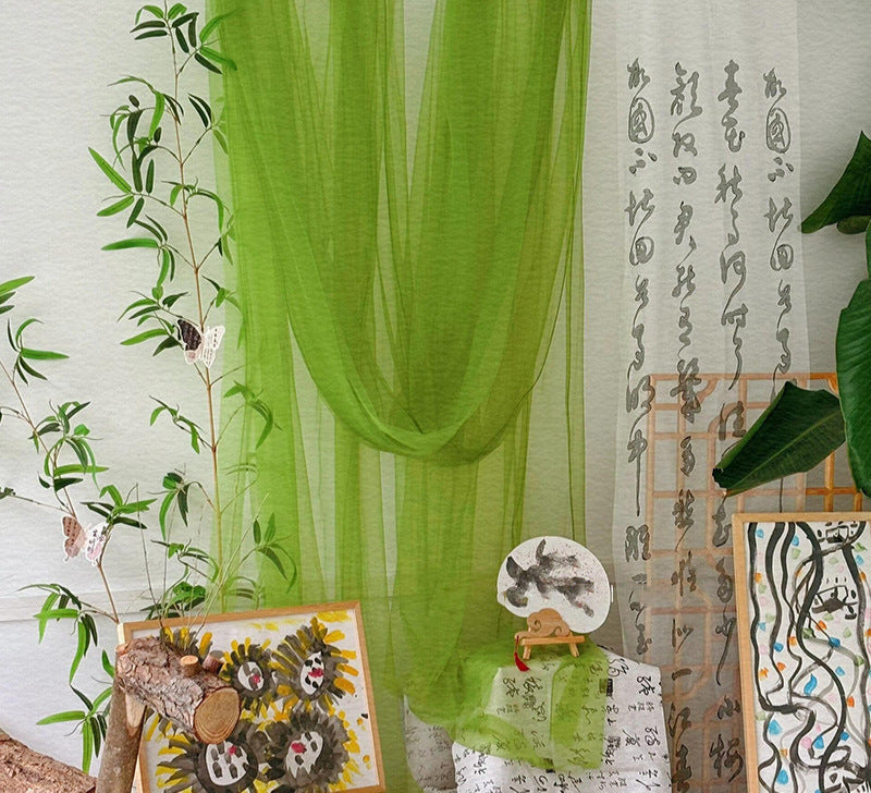 New Chinese Style Green Voile Kindergarten Environment Creation Ink Painting Ancient Style Classroom Ancient Style Scene Layout Background Wall Decoration