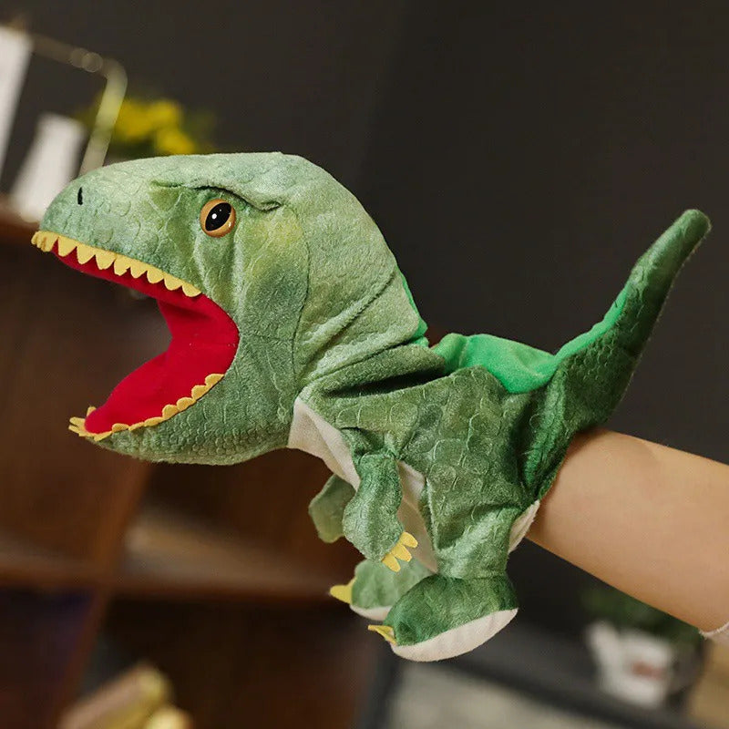 New Cute Glove Dinosaur Plush Hand Puppets Soft Stuffed Cartoon Telling Learning Funny Accompany Toy Baby Birthday Gift