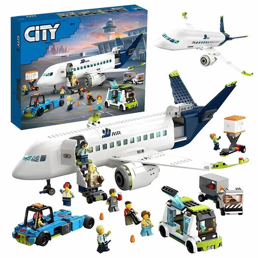 2025 913PCS Passenger Aircraft Building Block Bricks City Series Compatible 60367 Passenger Airplane Large Assembly MOC Toy Gift