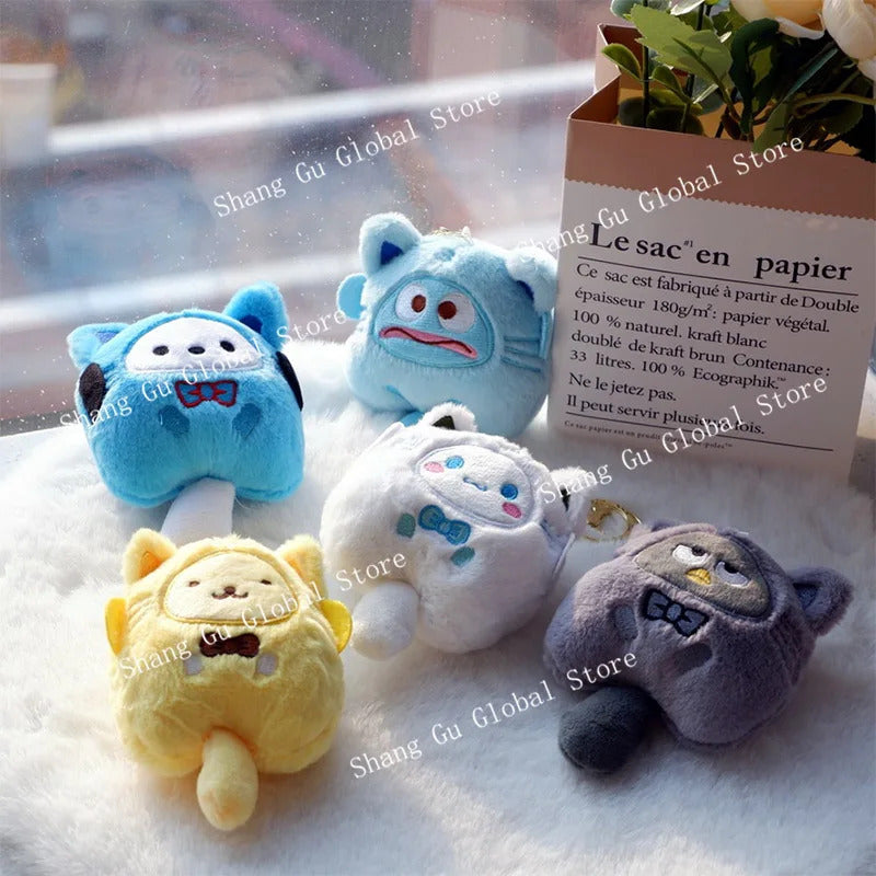 15cm/5.9in Kuromi Plush Keychains Melody Cinnamoroll Doll Cute Funny Hangings Ornament Toys Valentine Day Gift Girl Decoration