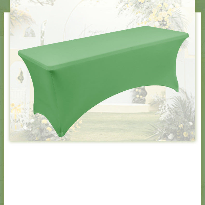 Elastic 6FT Rectangular Table Cover Full Coverage Tablecloth Outdoor Wedding Banquet Event Cocktail Fan-shaped Tablecloth Table Cover