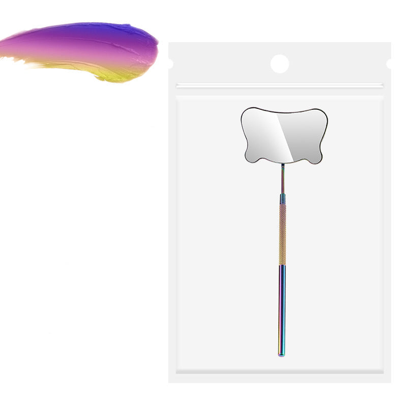 Hot-Selling Cross-Border Stainless Steel Grafting Flowering Auxiliary Tool Special Makeup Beauty Mirror Eyelash Inspection Mirror Eyelash Extensions