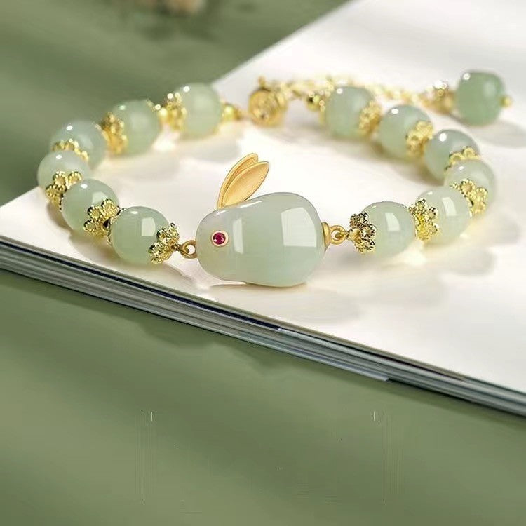Money rabbit boundless jade rabbit bracelet female ins niche design light luxury temperament girlfriends