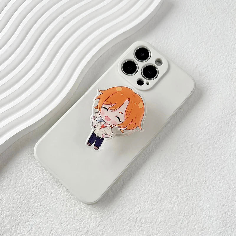 Cute Transparent Acrylic Cartoon Anime Mobile Phone Holder Quadratic enthusiast socket tok stand Grip