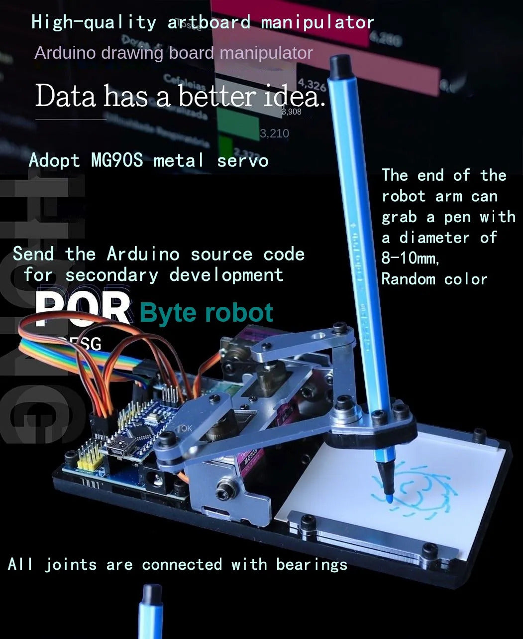 XY Plotter Robot Arm with MG90 APP Drawing Sketchboard Manipulator For Arduino Robot DIY Kit NANO Programmable Robot Starter Kit