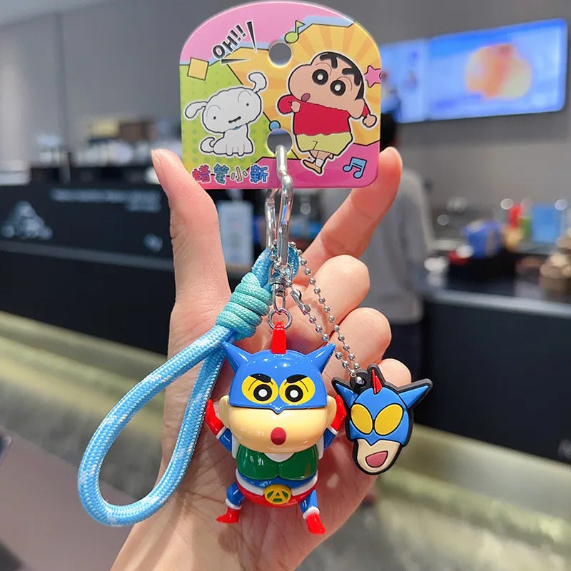 Anime Crayon Shin-Chan Classic Cute Shape Keychain Doll Car Key Chain Couple Backpack Hanging Ornament Birthday Pendant Gifts