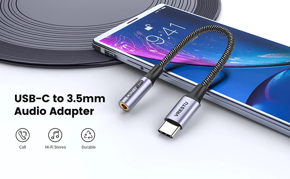 USB Type C to 3.5mm Jack Headphone USBC Earphone DAC Audio Adapter Cable for Samsung S23 Ultrta Xiaomi Oneplus 1+ Google Pixel 7