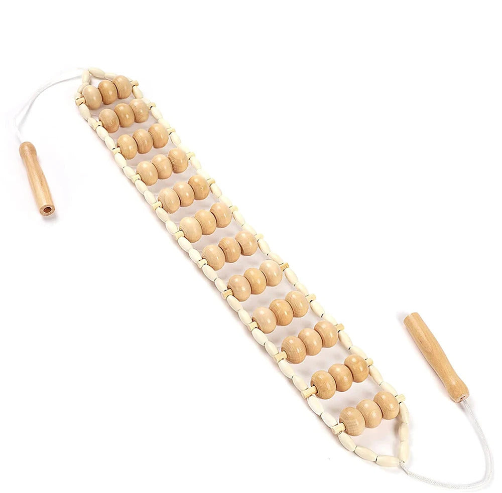 Wood Back Massage Roller Rope, Wood Therapy Cellulite Massage Tools, Self Massage Tools for Neck Leg Back Pain Relief Body Care