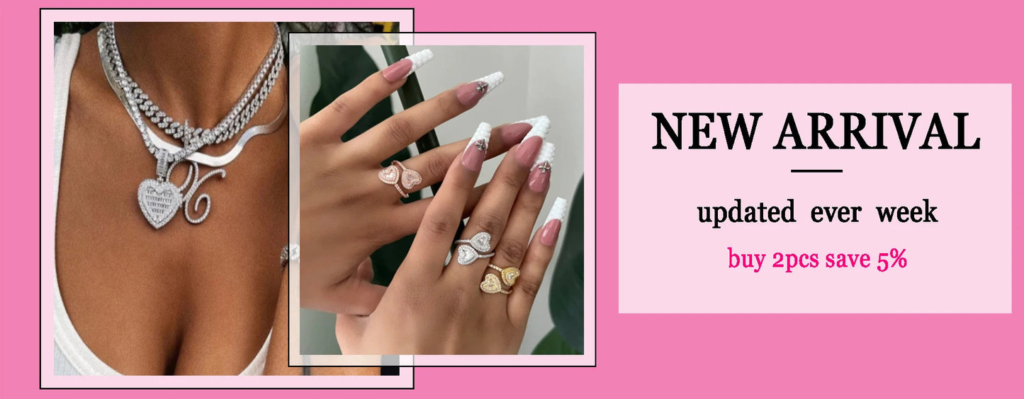 Drip Letter Personalized Name Rings for Women Full Iced Out Cubic Zirconia Prong Setting Hip Hop Jewelry