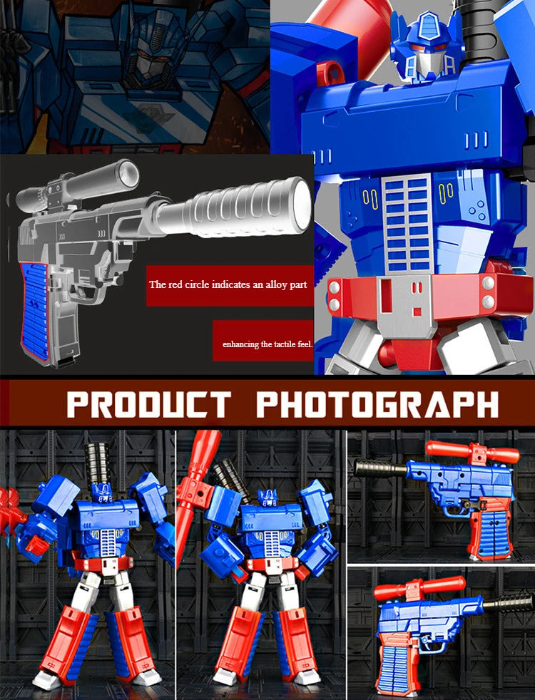 Children Action Figure 2in1 Transforming Robot Gun Toy Transforming Robot Figure Multi Articulated Joints Boys Collection Gifts