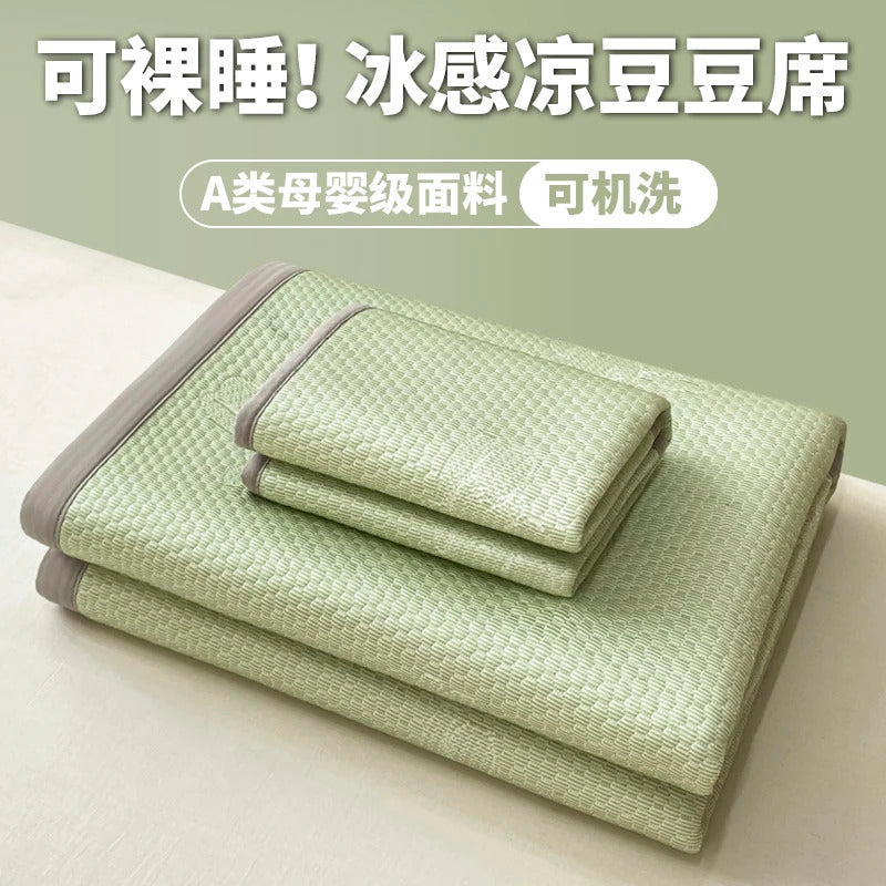 New Ice Bean Summer Mat for Bed  Air-Permeable Sleeping Naked Cooling Mat Adult Child Coolness Soft Bed Mat Cool Down Bed Pad