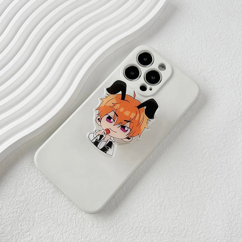 Cute Transparent Acrylic Cartoon Anime Mobile Phone Holder Quadratic enthusiast socket tok stand Grip