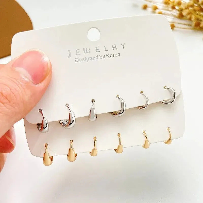 3 Pair Stainless Steel Minimalist Huggie Hoop Earrings For Women Gold Color Tiny Round Circle Earring Unisex Punk Rock Jewelry