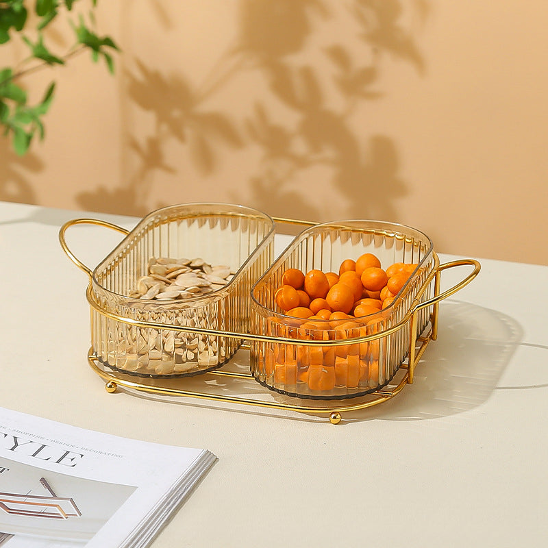 Living Room Household Coffee Table Nut Plate Oval Dish Compartment Plate Snack Plate Dessert Plate Nut Plate Candy Plate