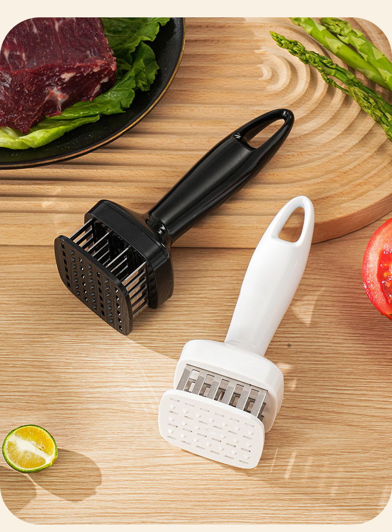 Stainless Steel Automatic Rebound Hammer Meat Tenderizer Needle for Home Kitchen Steak Tenderizing Beef Chicken Flavor Punching Tool