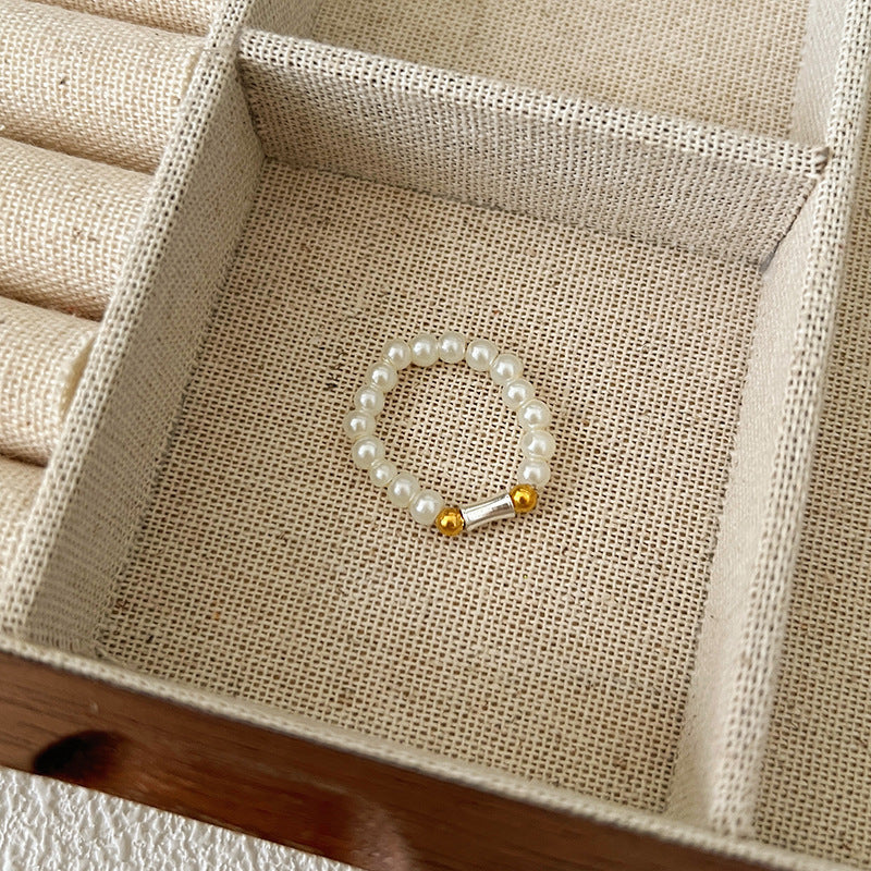 Dopamine Ring for Women, Niche Design, Personalized Beaded Index Finger Ring, High-End Fashion, Colorful Cute Closed Ring