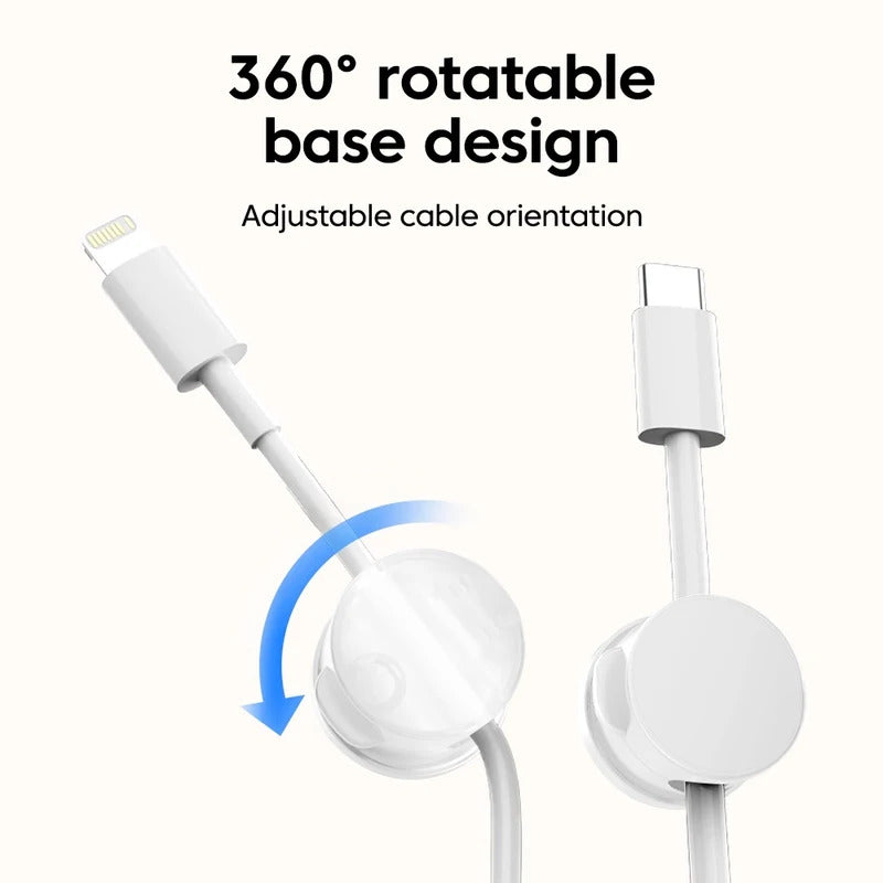 360° Rotatable Magnetic Cable Organizer Desk Cable Clip Cable Holder Wire Keeper Cord Charging Cable Management for Home Office