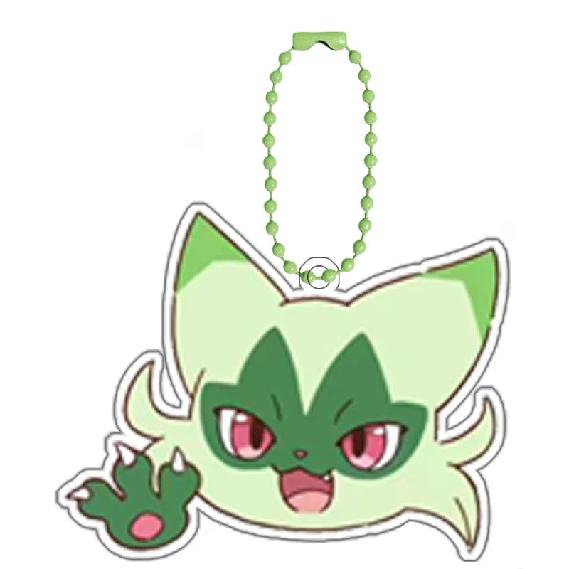 Pokemon Floragato Raichu Rockruff self-Made Cartoon Acrylic Key Chain Backpack Accessories Pendant Anime Classics Collection