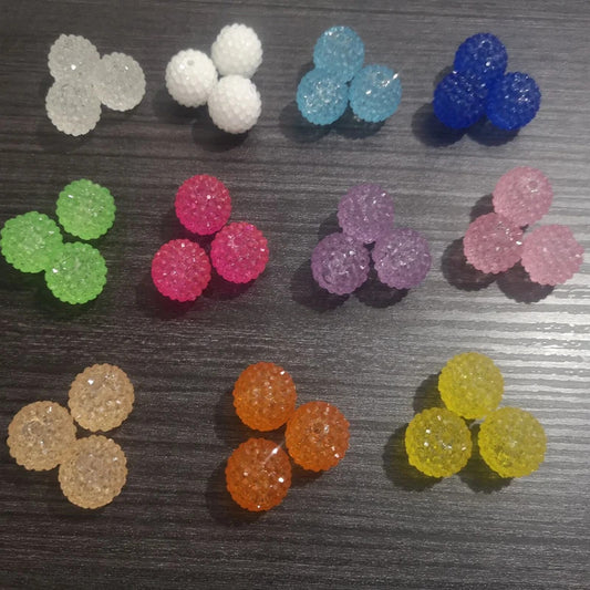 Newest  20mm 100pcs/bag Resin Rhinestone Glow In Dark Beads For Fashion Chunky Jewelry/Necklace
