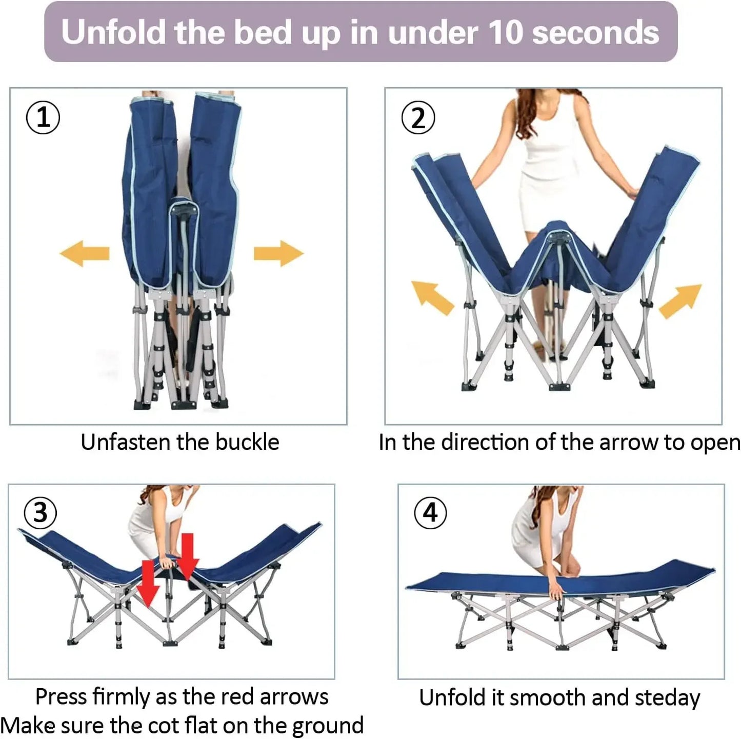 Comfortable Mattress for Adults Extra Wide Cots for Sleeping Folding Cot Camping Bed Heavy Duty with Carry Bag for Home Office