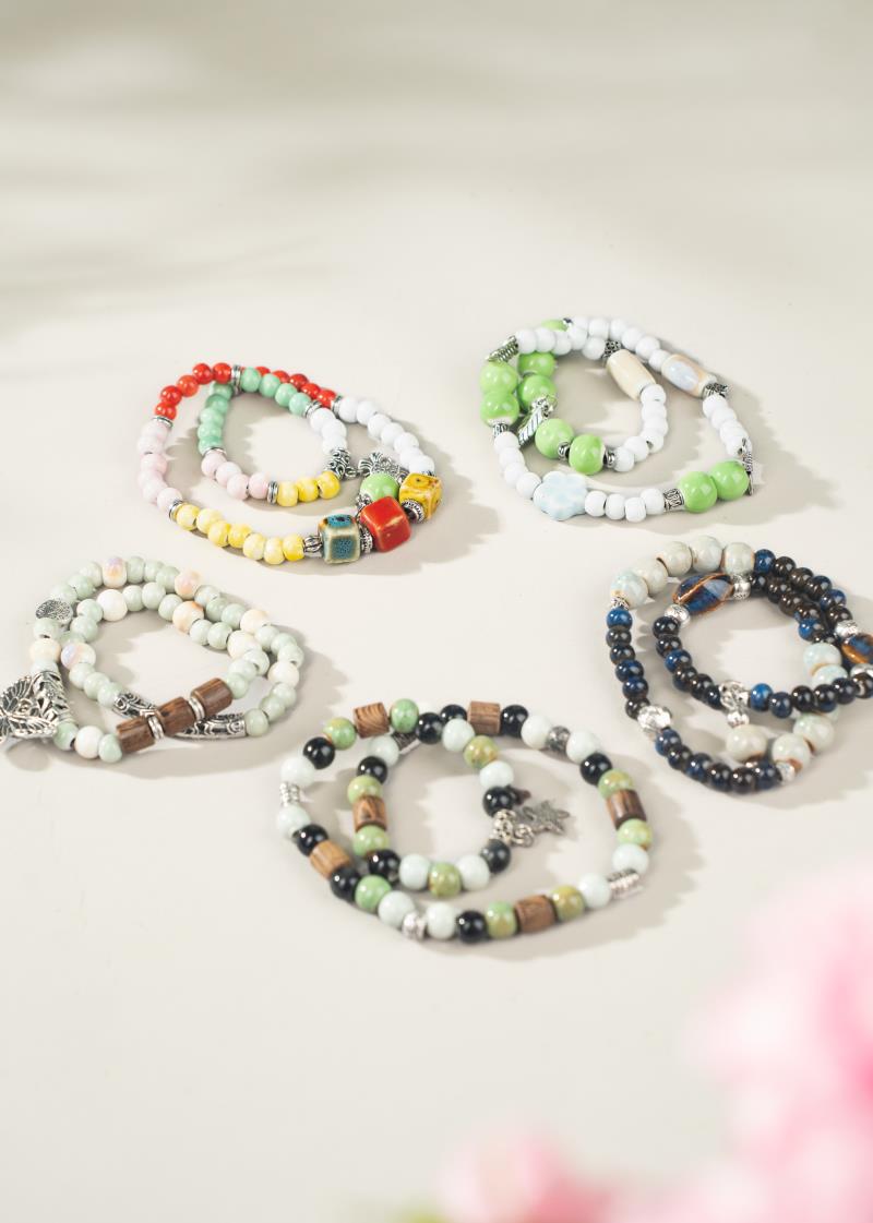 Jingdezhen Ceramic Jewelry Ethnic Style Simple Mixed Style Women's Gift Bracelet