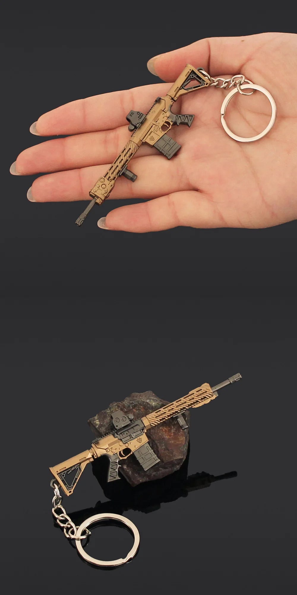 9cm Arena Breakout Gun Keychains Mini M110 Rifle Model Alloy Small Gun Toy Games Weapon Keychain Pendant Game Peripherals Gifts