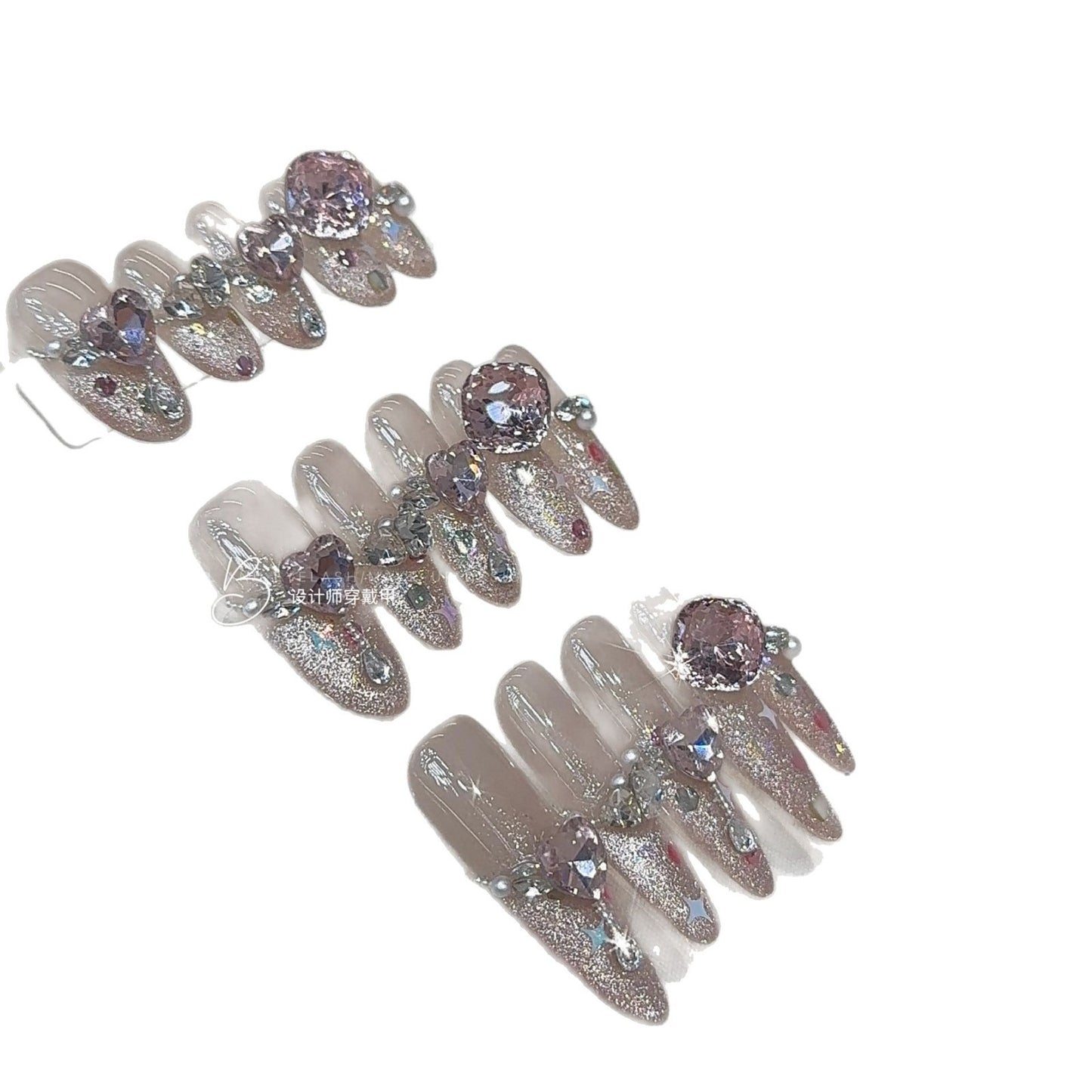 [Melody] Original Style Please Do Not Steal Pictures Pink Cat Eye Advanced French Cat Eye K9 Handmade Wear Armor