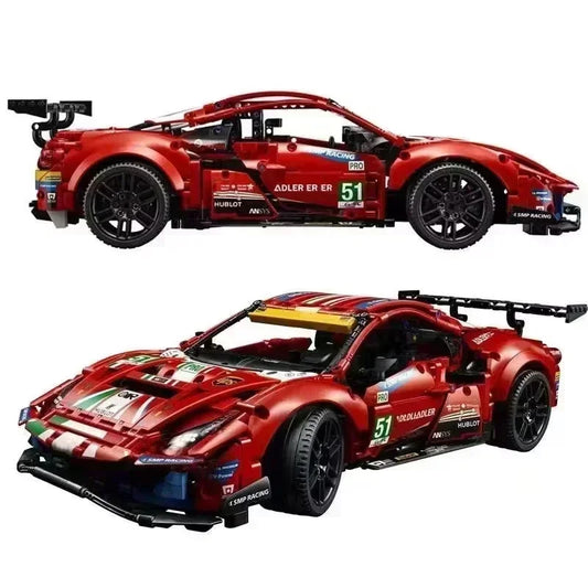 TECHNICAL 488 GTE Ultimate MOC Race Car Building Set 1684PCS Advanced Engineering Model STEM DIY Vehicle Bricks 42125