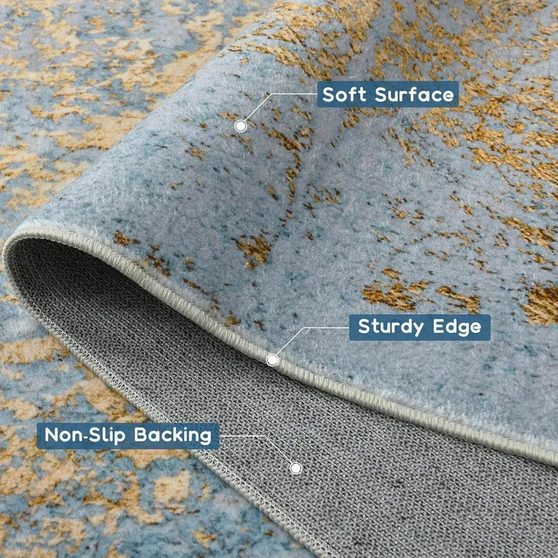 NOAHAS Faux Cashmere Printed Carpet Abstract Collection Rugs Soft Modern Rugs Living Room Bedroom Home Decor Indoor Rugs