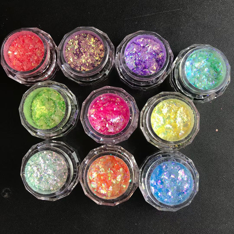 Manufacturer OEM Chameleon Eyeshadow Stickers Non-Flying Powder LOGO Cross-Border Trade Pearlescent Glitter Nine-Color Eyeshadow Customization