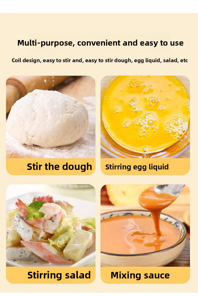 Stainless steel flour beater single eye coil flour mixer connection and flour dough mixing tool