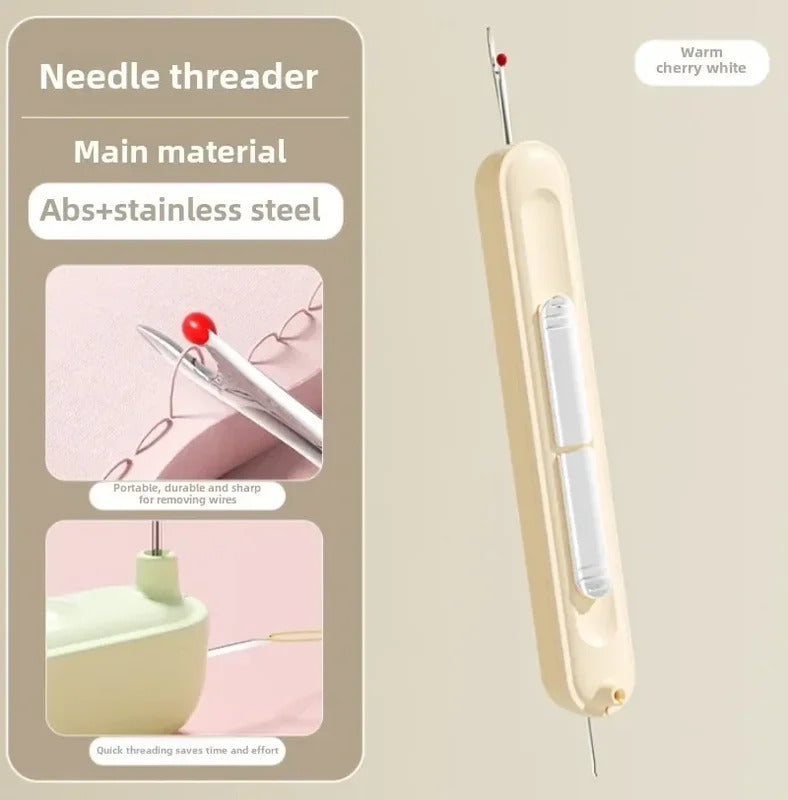 2 In 1 Needle Threader and Seam Ripper Tool Multifunctional Sewing Thread Remover Cross Stitch Crafting Accessories Easy Use