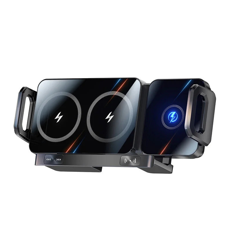 New 15W Wireless Fast Car Charger Mount Gravity Car Phone Holder For Samsung Automatic Rotating Universal Phone Charging Stand