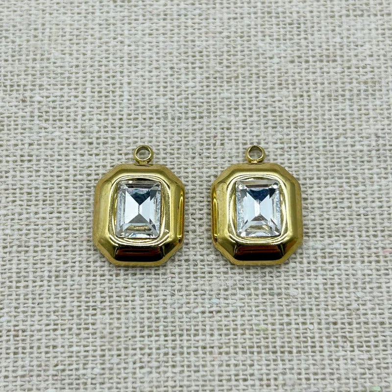 New Arrival! 15x13mm 50pcs Stainless Steel Pendants Glass Oval Charm For Handmade Earring Necklace DIY Parts,Jewelry Findings