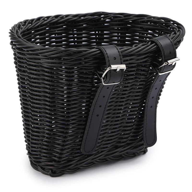 Bicycle Front Basket Adjustable Traditional Bicycle Basket Waterproof Hand Woven Bike Basket Vintage Gift for Colleagues Friends