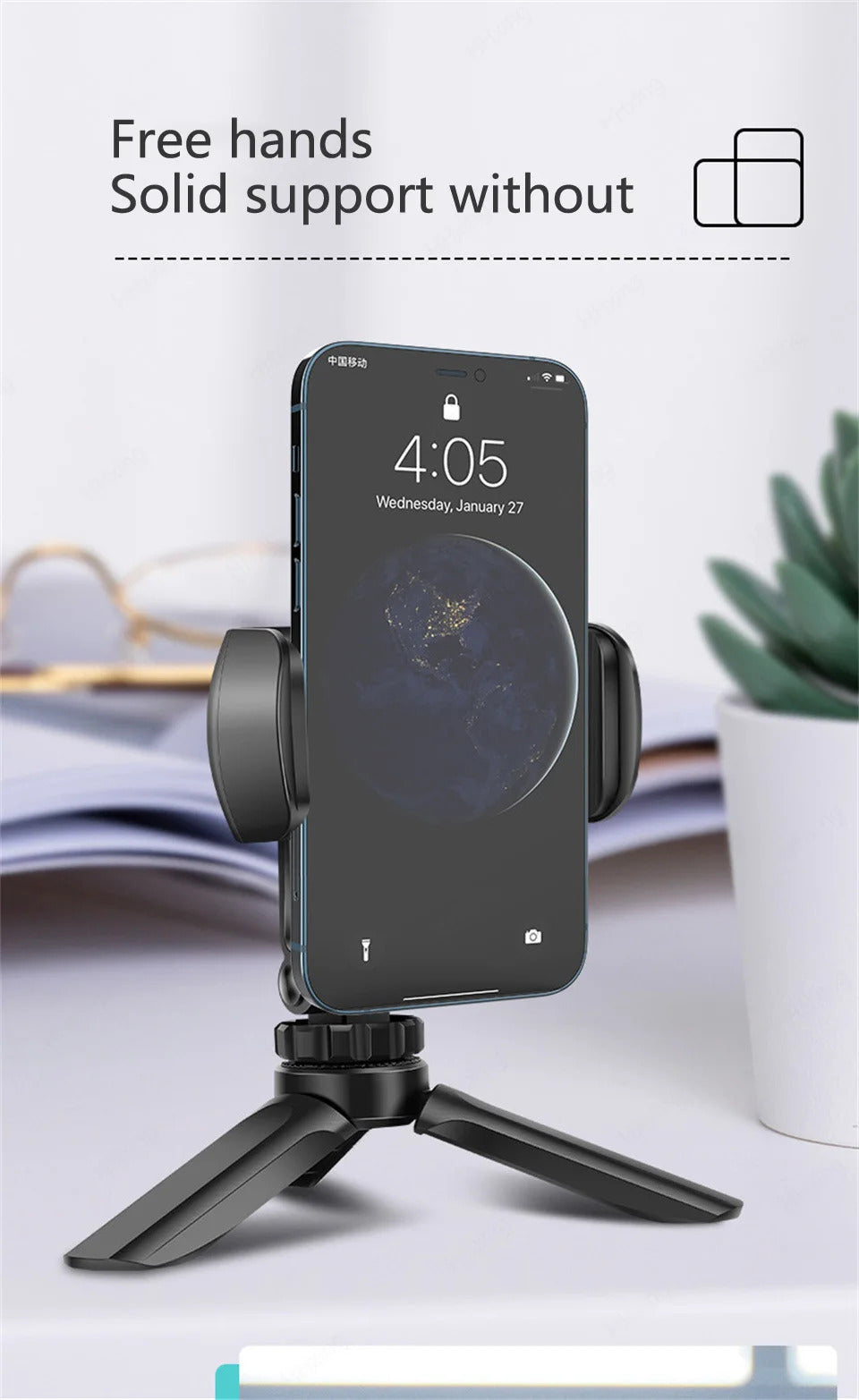 Phone Holder Portable Tripod Foldable Desktop Mobile Phone Stand Rotatable Selfie Holding Live Video Camera Stabilizer Bracke