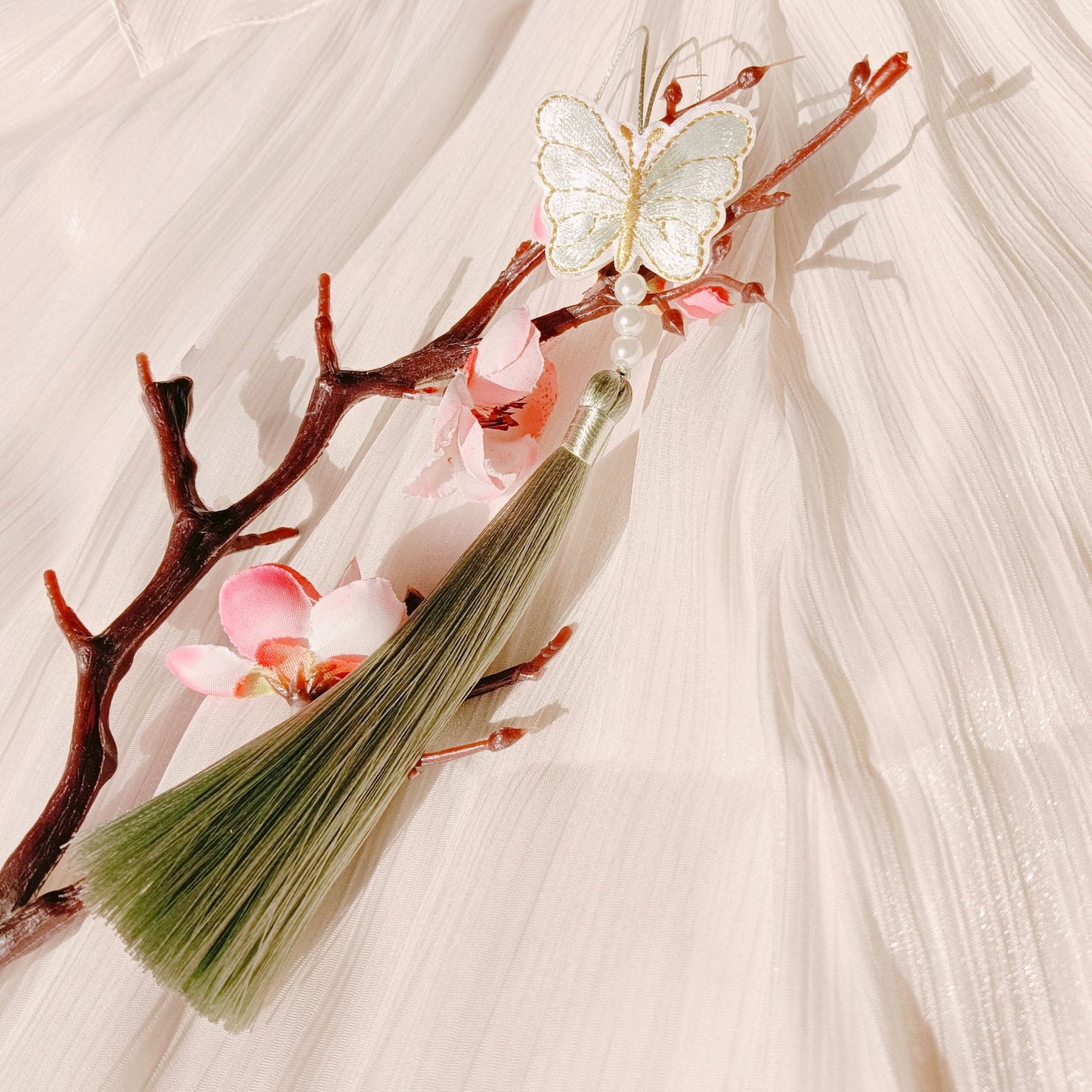 Ancient Style New 22-Color Embroidery Butterfly Tassel Hanfu Horse-Face Skirt National Style Children's Clothing Small Tassel Decorative Pendant