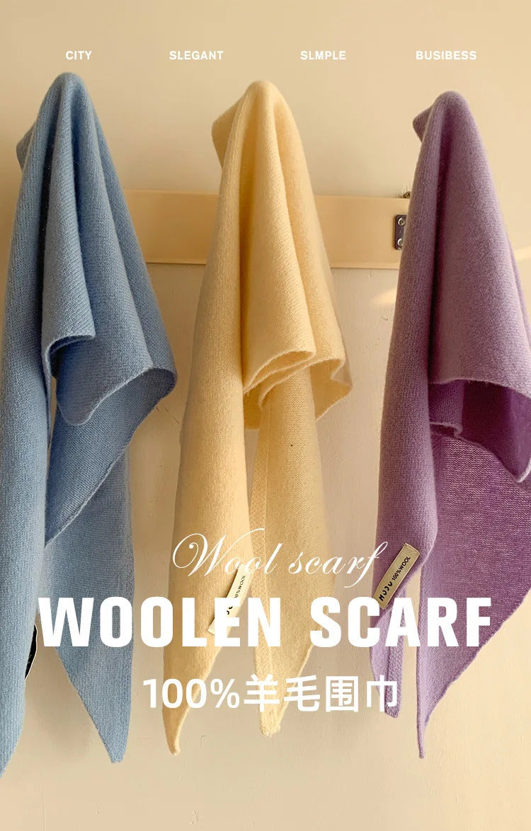 British Korean Triangle Scarf  Niche Wool  Triangular Scarf Women Headscarf Knitted Scarf Multi-functional Warm Knitted Scarf